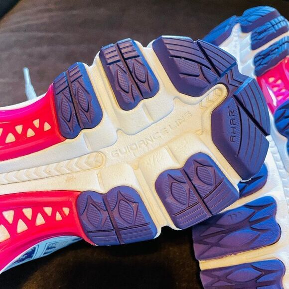 Asics GEL Nimbus 17 Light Grey Purple Ruby Red Womens running 7 US 38 EUR - Picture 9 of 10